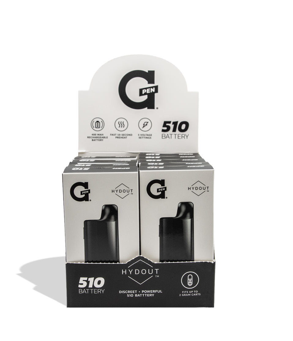 G Pen HYDOUT 10pk 510 battery vape display packaging on a white background