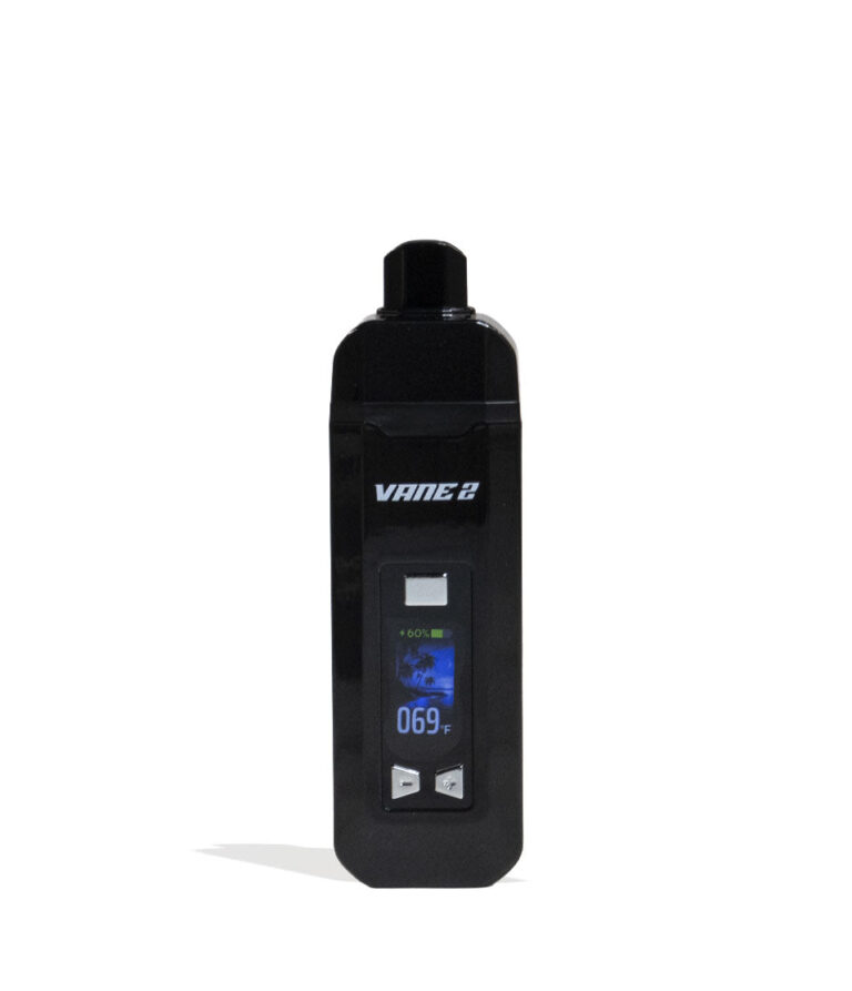 Yocan Vane 2 Portable Dry Herb Vaporizer Black front view with white background