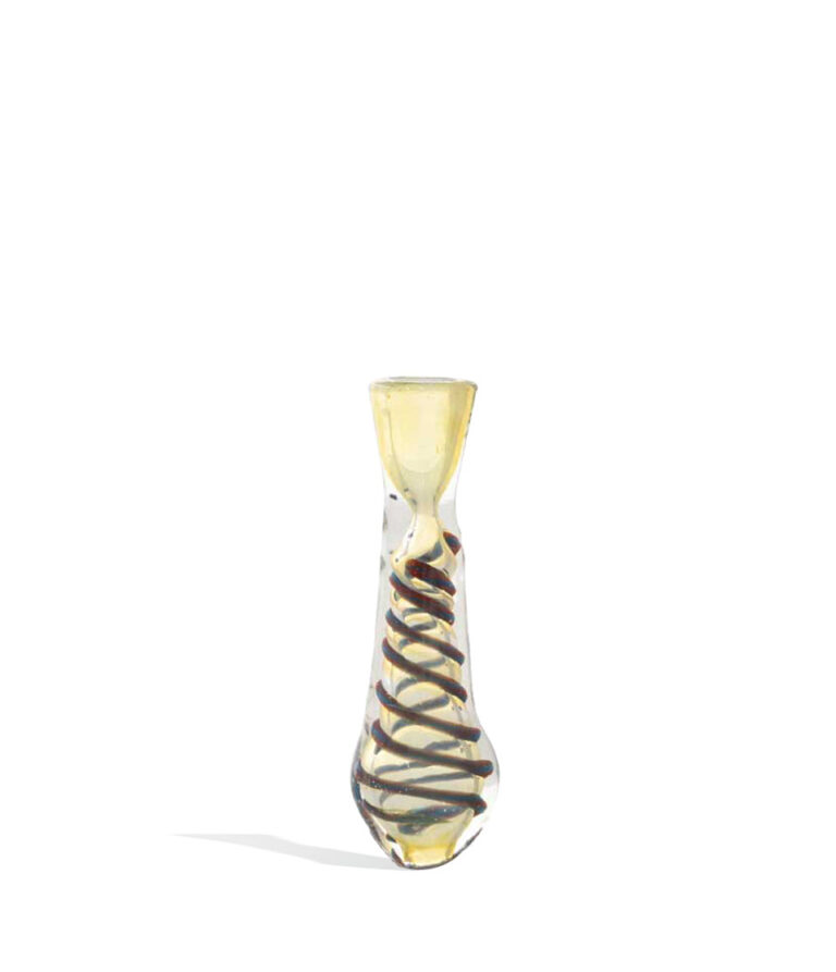 red blue 3 inch Swirled Art Chillum on white background