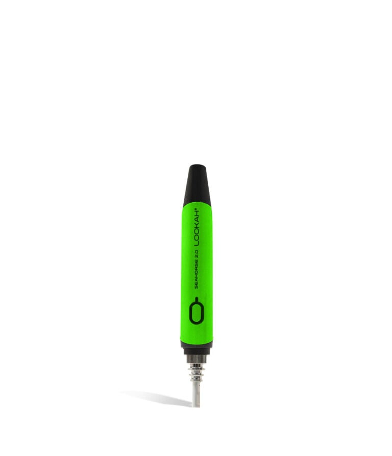 Neon Green front Lookah Seahorse 2.0 Portable Nectar Collector on white background