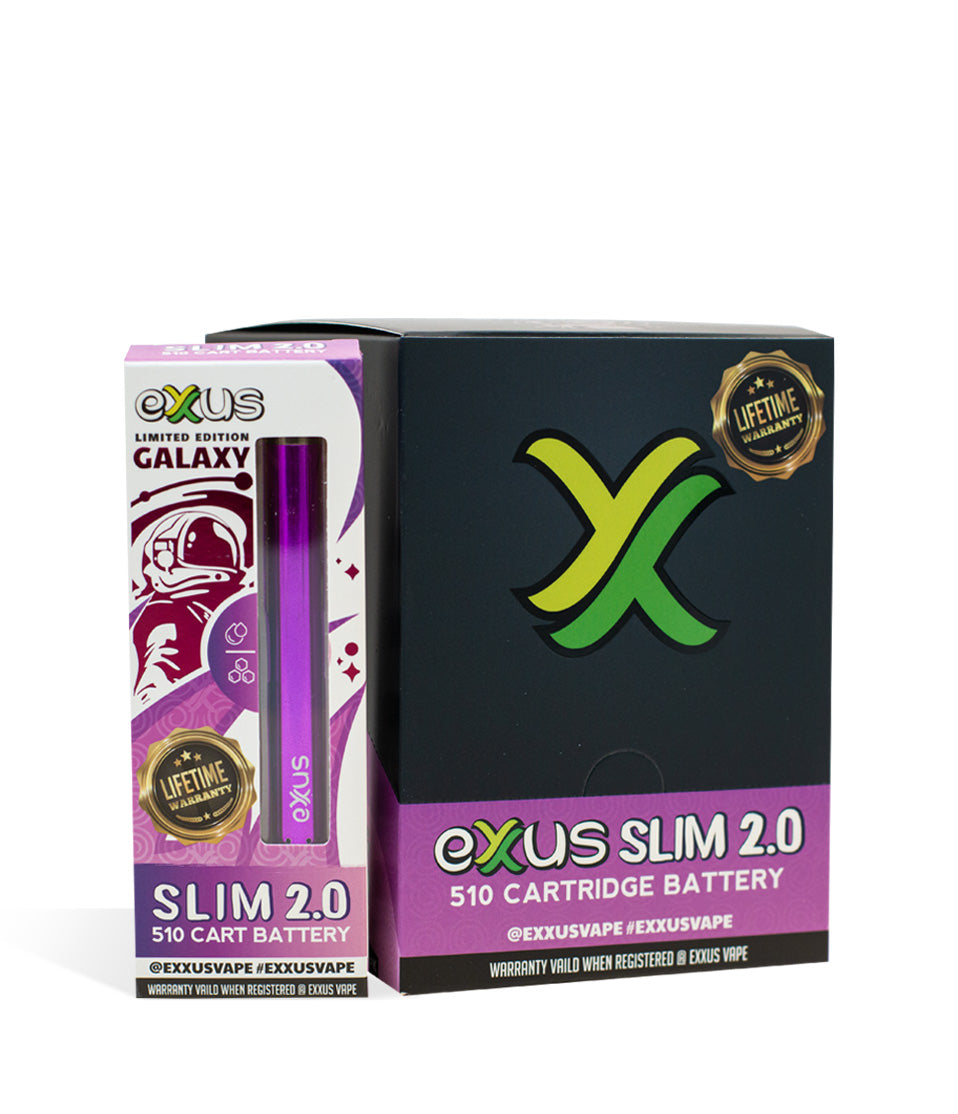 Galaxy Exxus Vape Slim 2.0 510 Thread Battery 12pk on white background