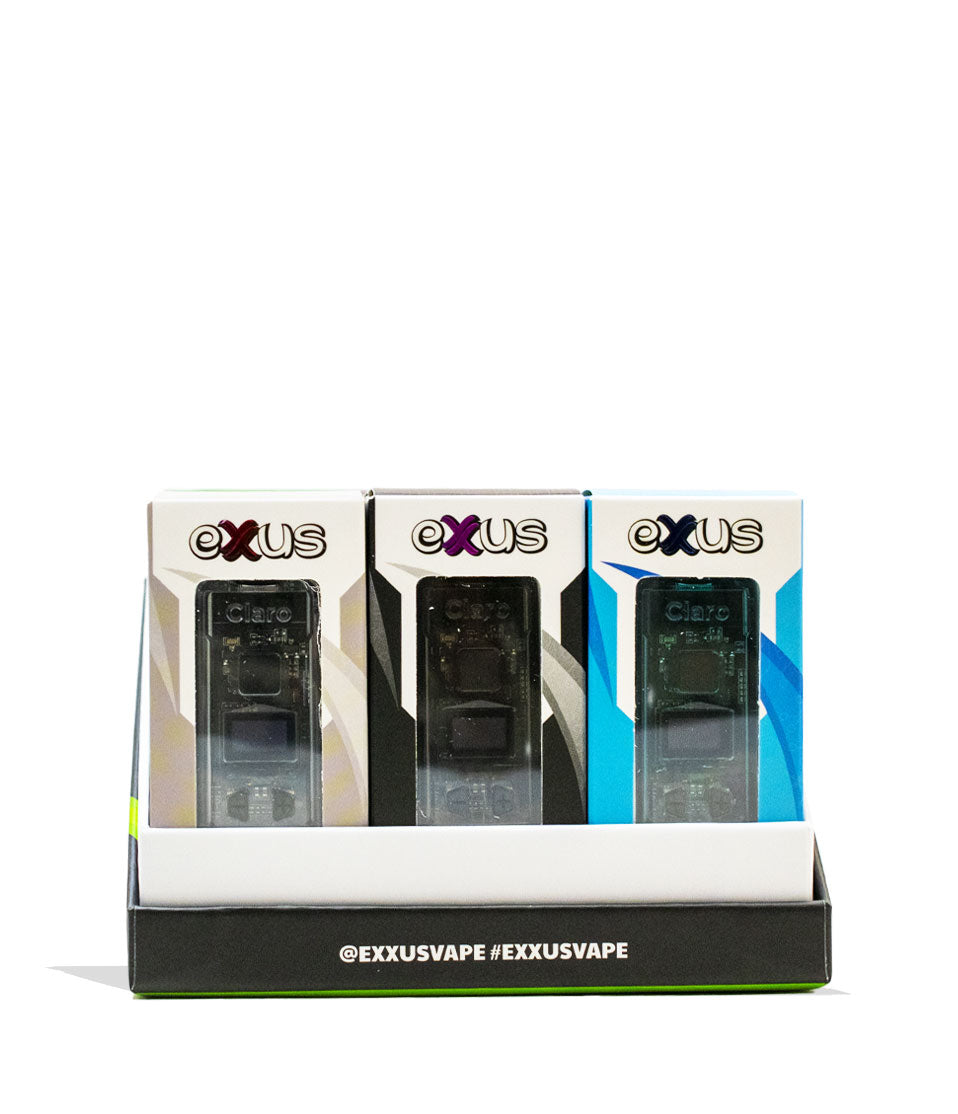Exxus Vape Claro 510 Thread Battery 12pk Box Open Front View on White Background