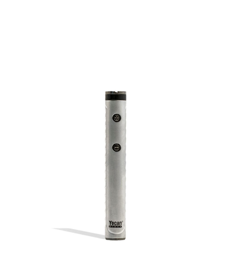 Silver Yocan Black Smart 510 Thread Battery Back View on White Background