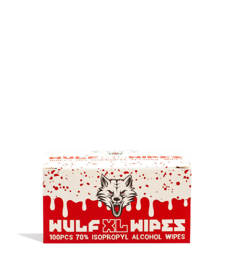Wulf Mods Wipes Alcohol Cleaning Wipe 100pk Packaging Front View on White Background