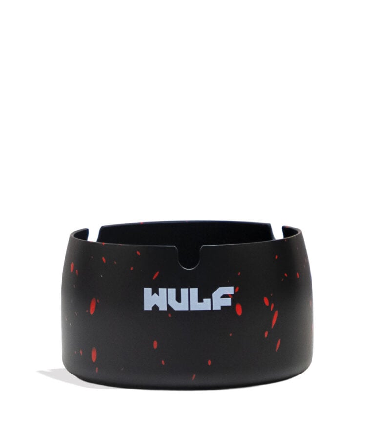 Black Red Spatter Wulf Mods Cache Ashtray 6pk Front View on White Background