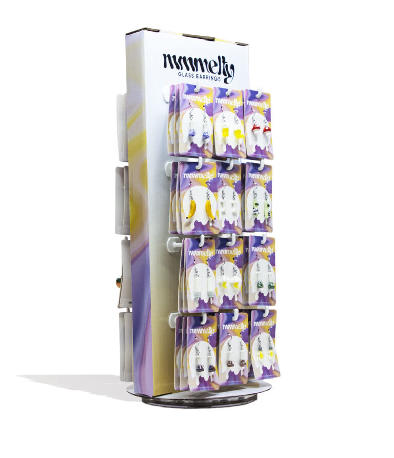 Mmmelty 72pc Earring Display Angle View on White Background