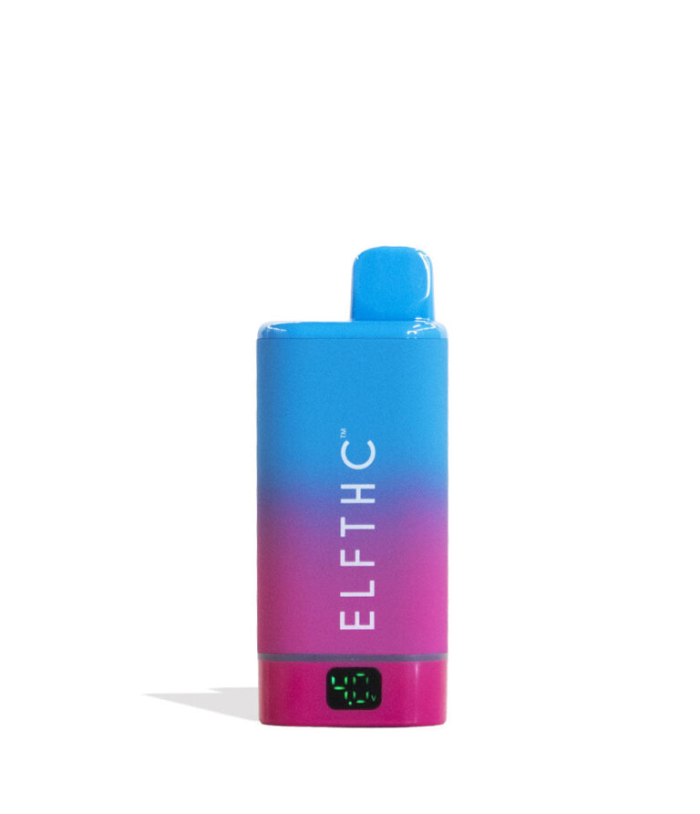 Blue-Purple Elf THC Box Concealer Variable Voltage Battery 15pk Front View on White Background