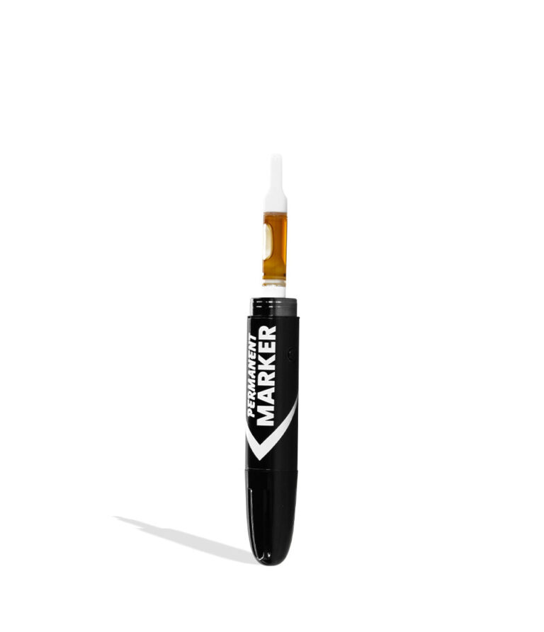 Black with no cap Smyle Permanent Marker Variable Voltage Battery on white background