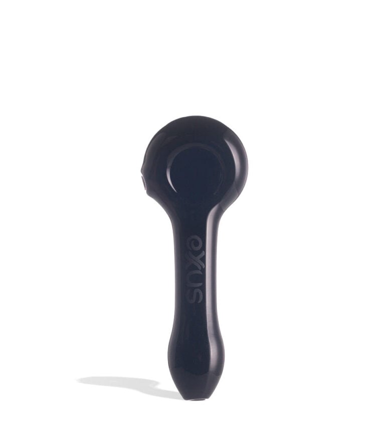 Black Exxus Vape Cave Hand Pipe 12pk Front View on White Background