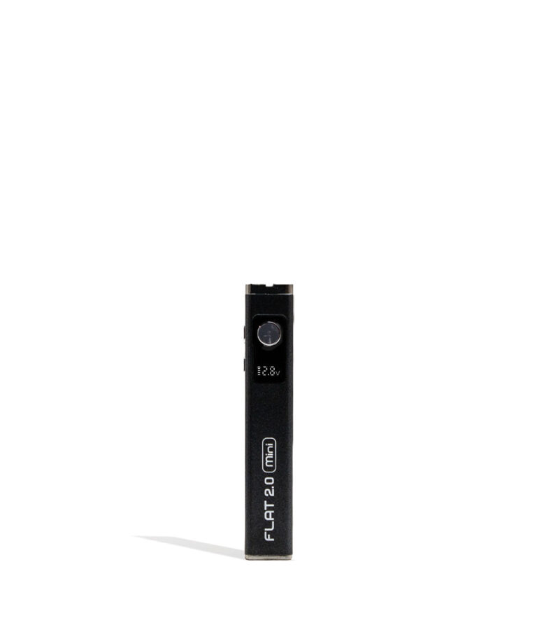Black Yocan Flat Mini 2.0 Variable Voltage Battery 12pk Front View on White Background