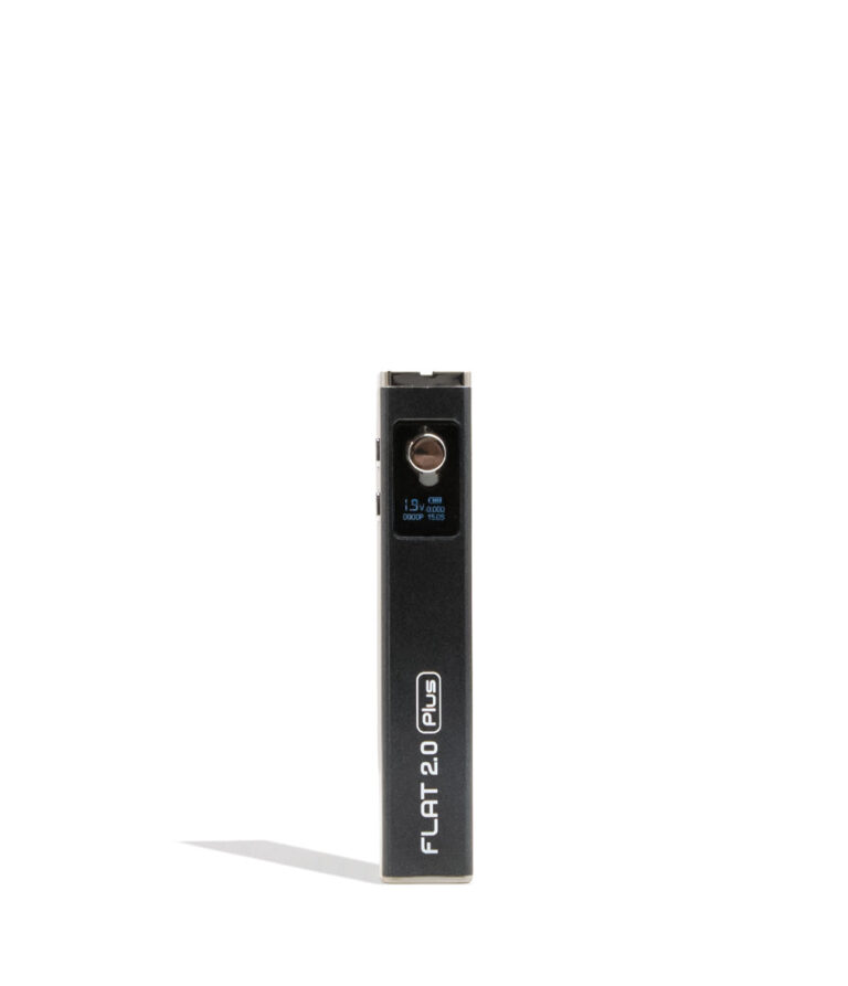 Black Yocan Flat Plus 2.0 Variable Voltage Battery 12pk Front View on White Background