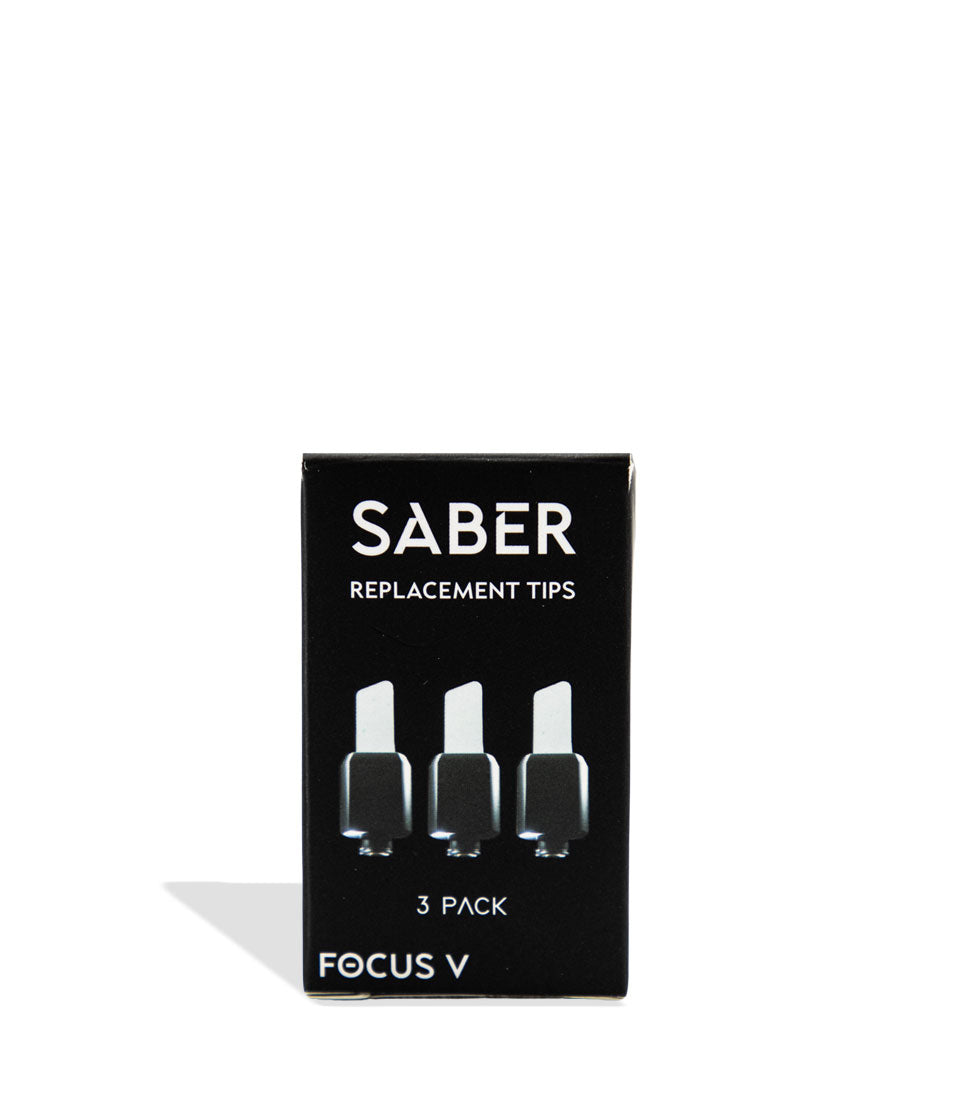 Box of SABER replacement tips 3 pack with 'FOCUS V' branding on a white background