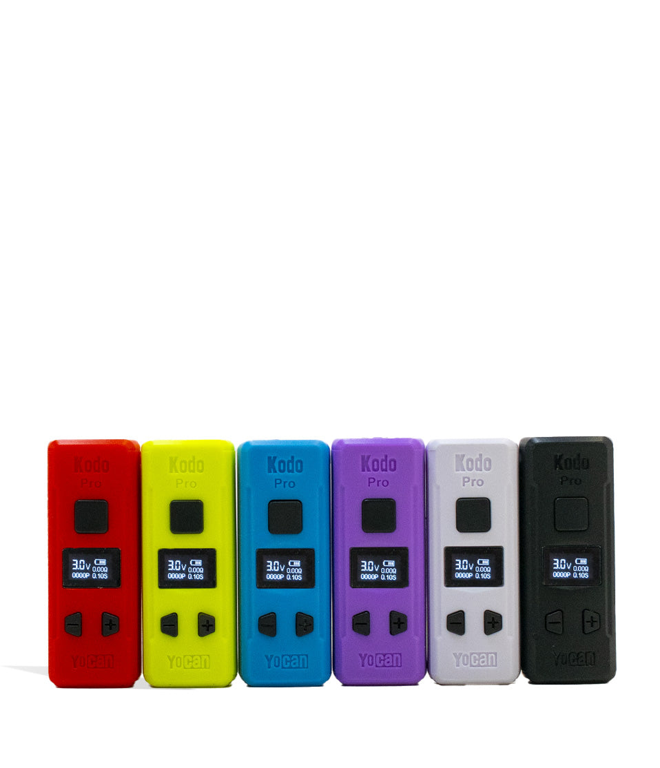 Yocan Kodo Pro 510 Thread Battery Assorted Color Options View on White Background