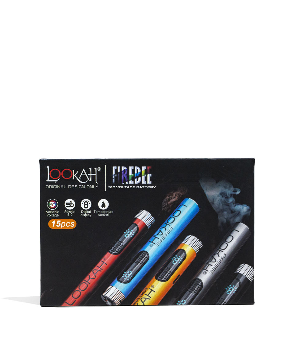 Lookah Firebee 510 Thread Battery 15pk Packaging View on White Background