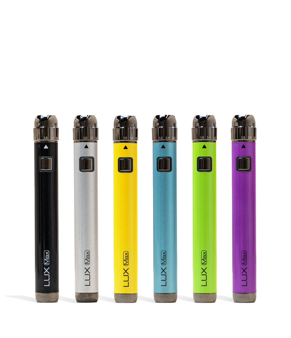 Yocan LUX Max 510 Thread Battery 12pk Color Options Front View on White Background