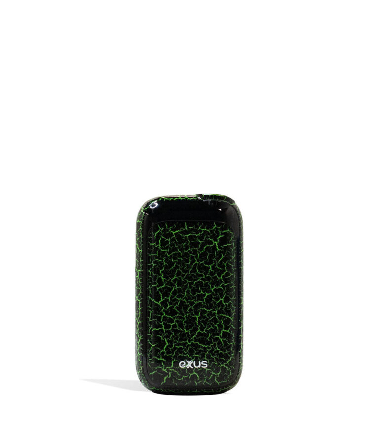 Black Green Crackle front Exxus Vape Rizo 510 Thread Battery on White Background