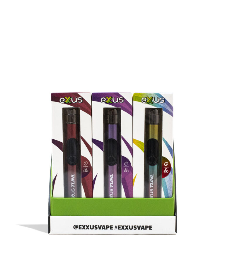 Exxus Vape TUNL 510 Thread Battery 12pk Open View on White Background