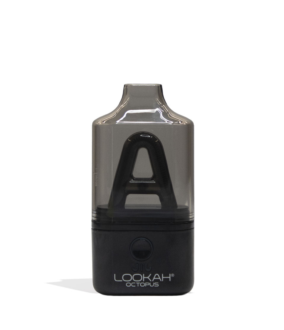 Black Lookah Octopus Dab Rig Vaporizer Front View on White Background