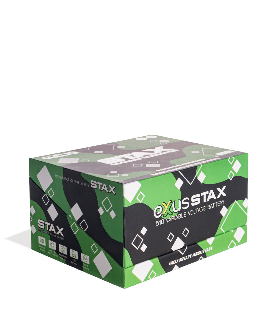 Exxus Vape Stax 510 Variable Voltage Battery 12pk Angle Closed View on White Background