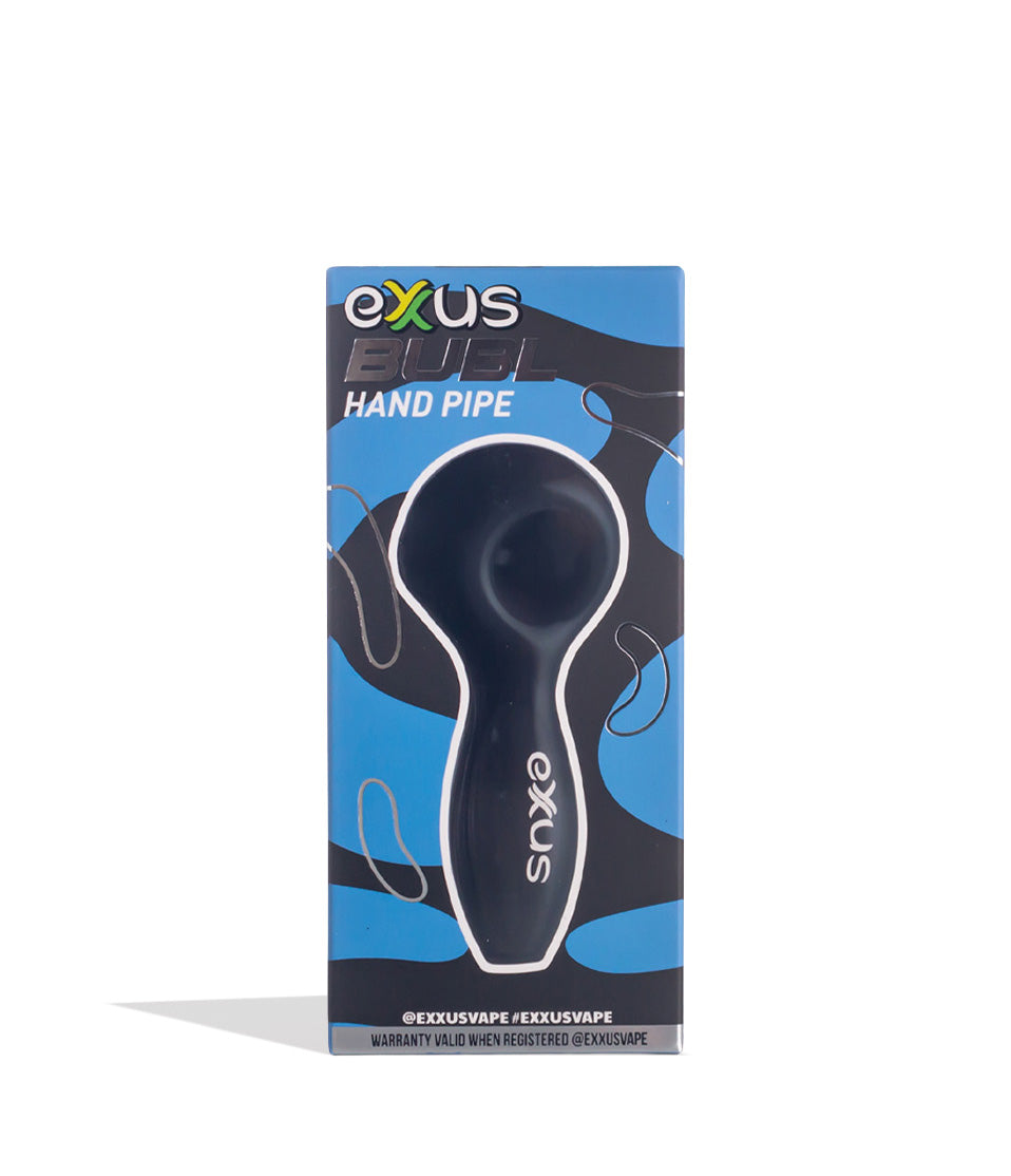 Black Exxus Vape BUBL Hand Pipe 12pk Packaging Front View on White Background