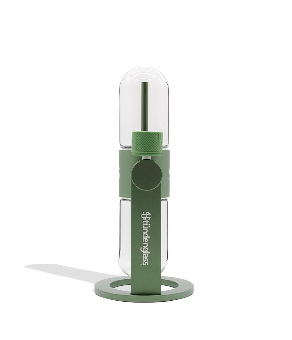 Olive Green Stündenglass Gravity Infuser side view on white background