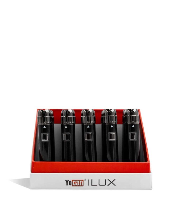 Yocan LUX 510 Thread Battery 20pk Black front view on white background