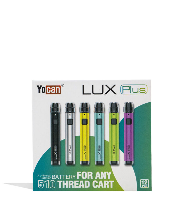 Yocan LUX Plus 510 Thread Battery 12pk Face View on White Background