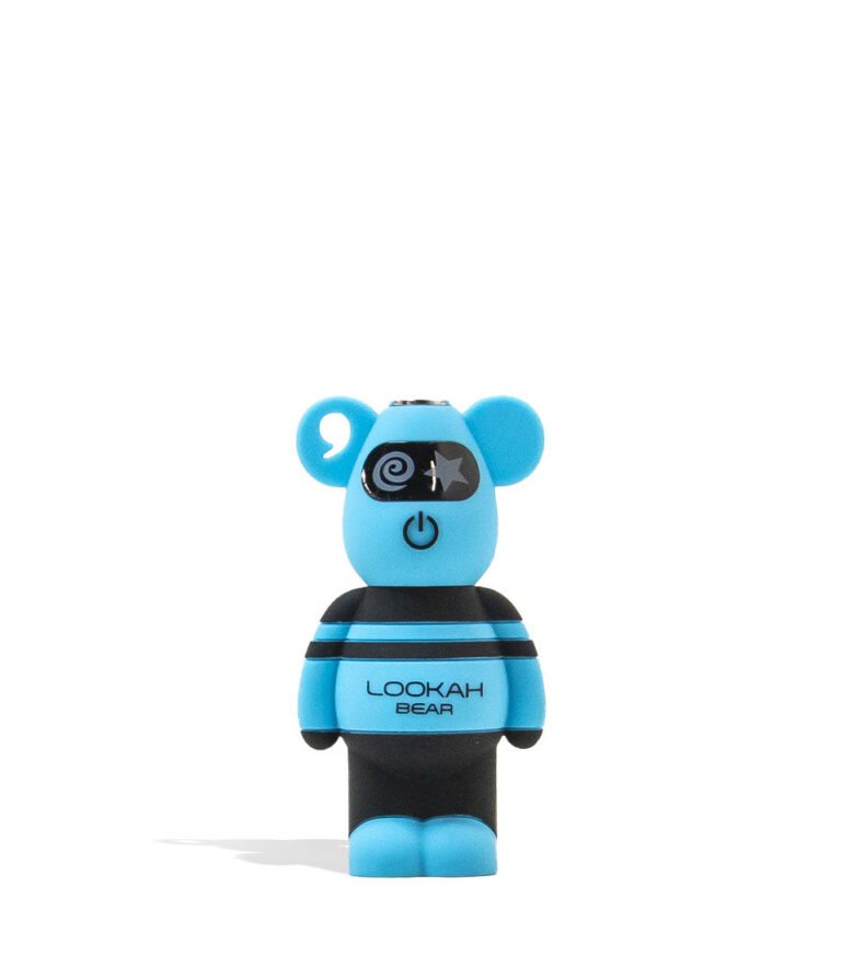 Blue Lookah Bear 510 Thread Battery Front View on White Background