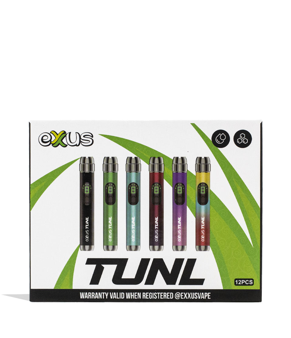 Exxus Vape TUNL 510 Thread Battery 12pk Face View on White Background