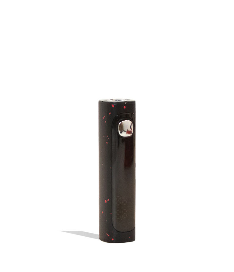 Black Red Spatter Wulf Mods Pro Digit Variable Voltage Battery 15pk Side View on White Background