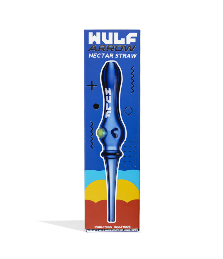 Blue Wulf Mods Arrow Nectar Straw 15pk Packaging Front View on White Background
