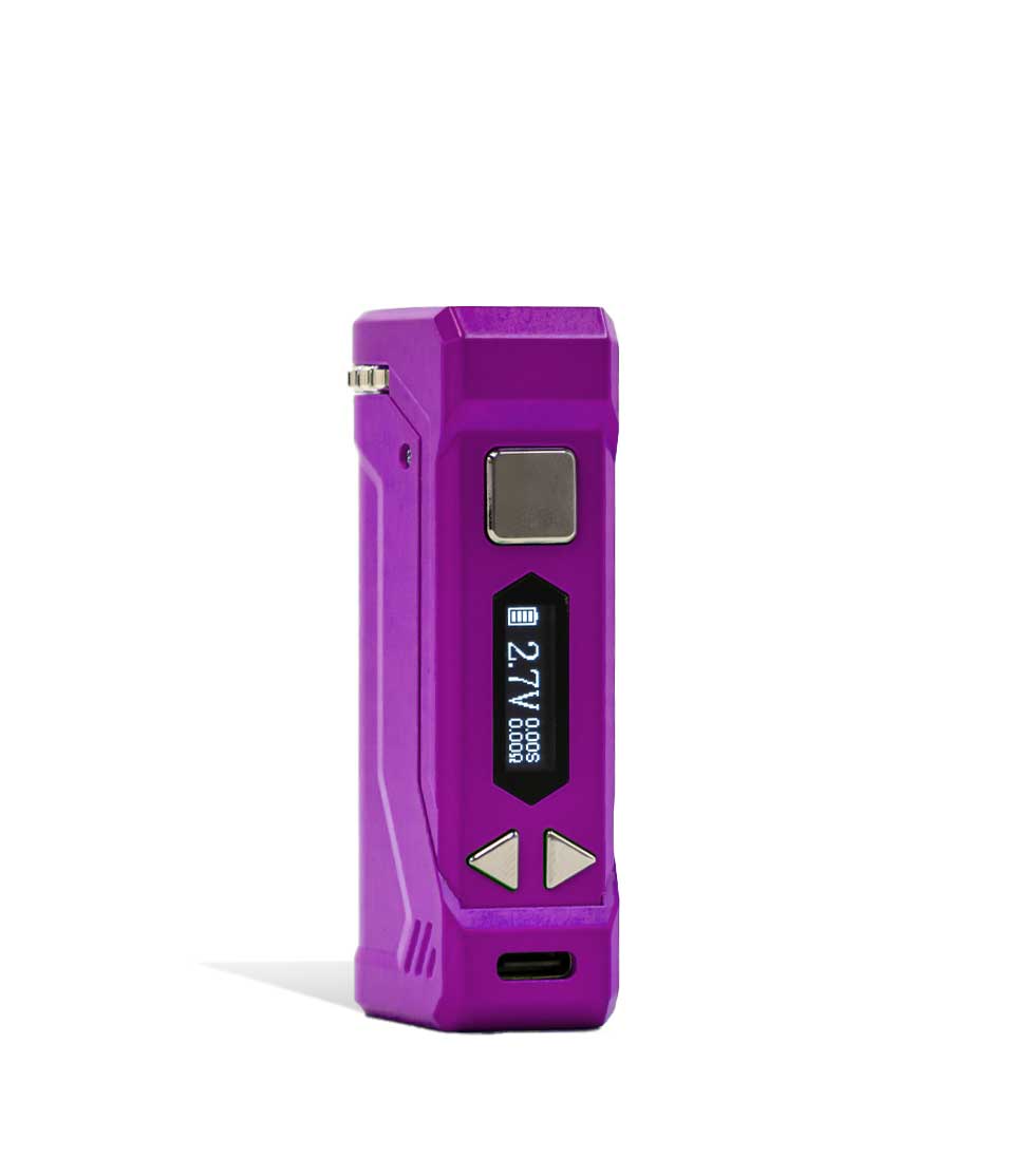Purple Side View Yocan UNI PRO 2 Adjustable 510 Thread Battery on white studio background