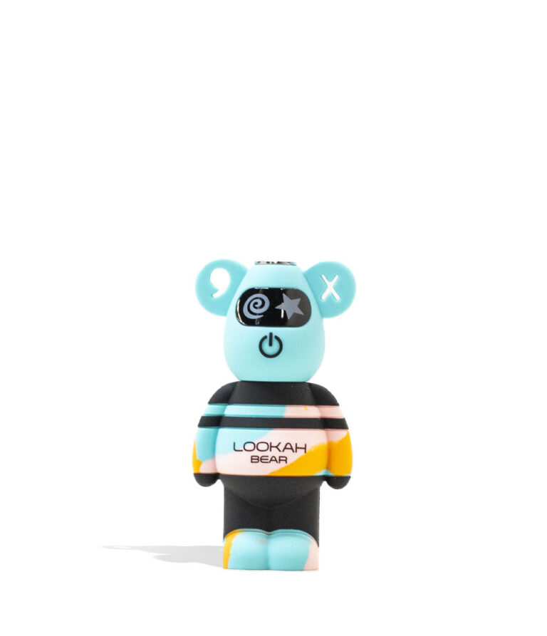 Blue Tiedye Lookah Bear Limited Edition 510 Thread Battery Front View on White Background