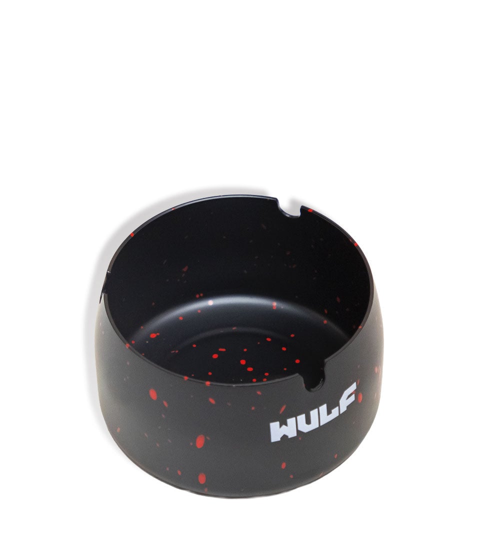 Black Red Spatter Wulf Mods Cache Ashtray 6pk Above View on White Background