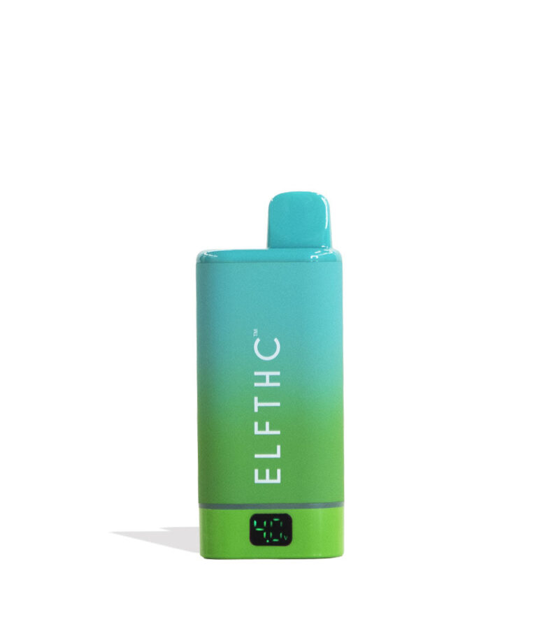 Aqua-Green Elf THC Box Concealer Variable Voltage Battery 15pk Front View on White Background