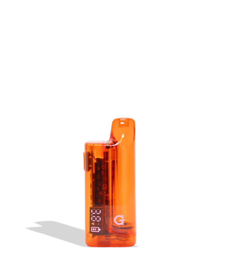 Red/Orange vape device on a white background