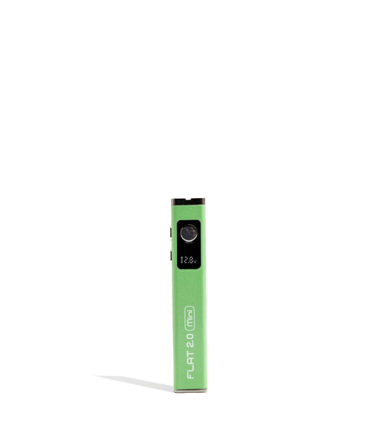 Green Yocan Flat Mini 2.0 Variable Voltage Battery 12pk Front View on White Background