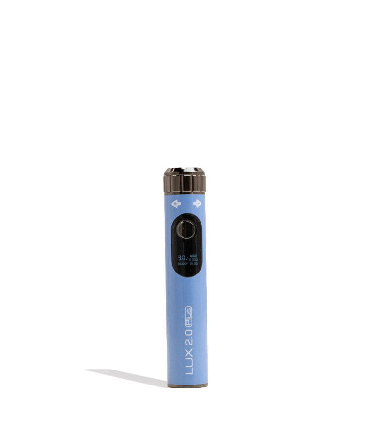 Blue Yocan Lux Plus 2.0 Variable Voltage Battery 15pk Front View on White Background