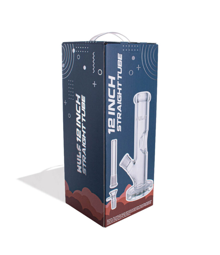 Wulf Mods 9mm 12inch Straight Water Pipe Packaging Angle View on White Background