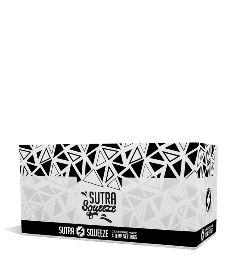 Black front view  Sutra Vape Squeeze 510 Thread Battery 6pk on white background