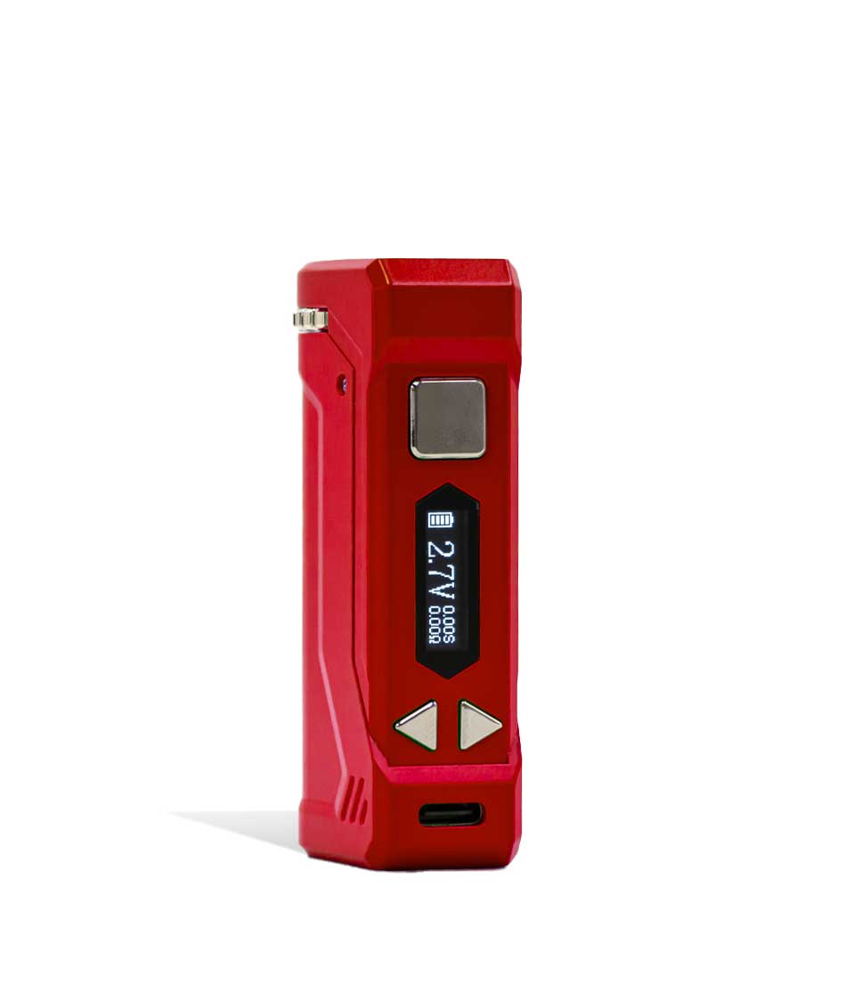 Red Side View Yocan UNI PRO 2 Adjustable 510 Thread Battery on white studio background