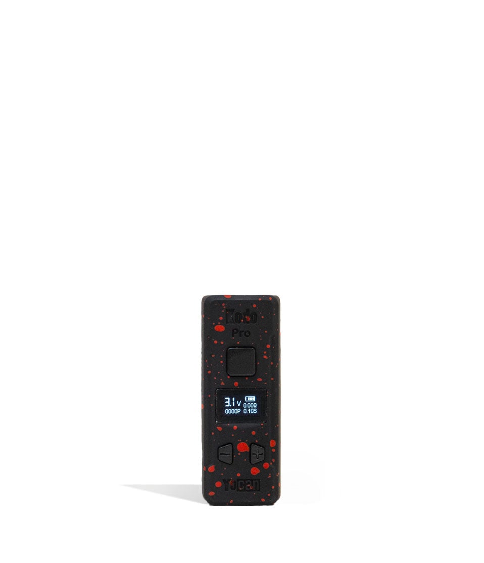 Black Red Spatter Wulf Mods KODO Pro 510 Thread Battery 9pk Front View on White Background
