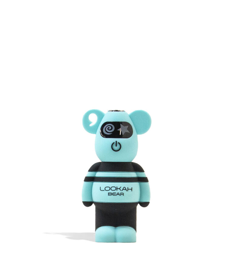 Cyan Lookah Bear 510 Thread Battery Front View on White Background