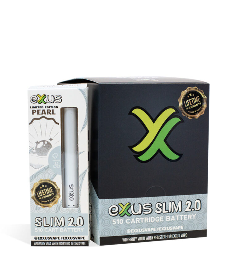 Pearl Exxus Vape Slim 2.0 510 Thread Battery 12pk on white background