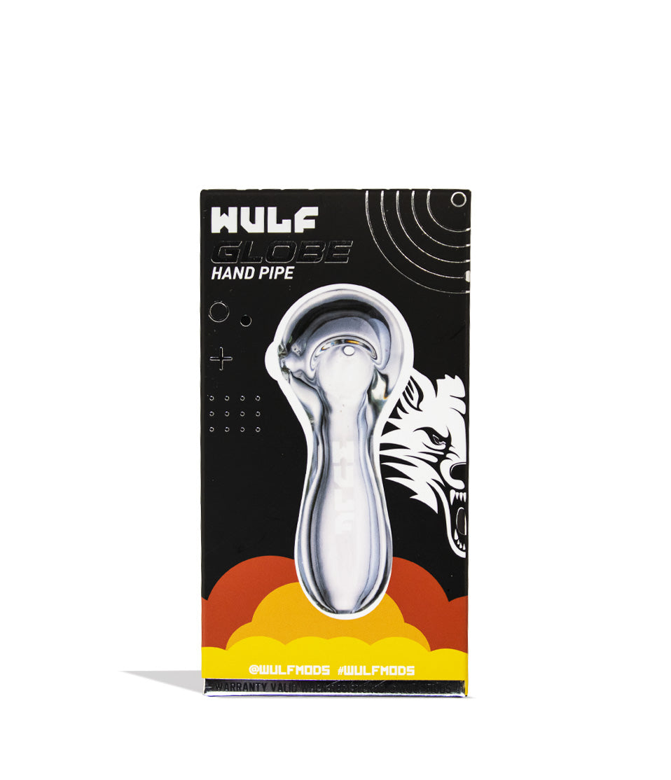 Clear Wulf Mods Globe Hand Pipe 15pk Packaging Front View on White Background