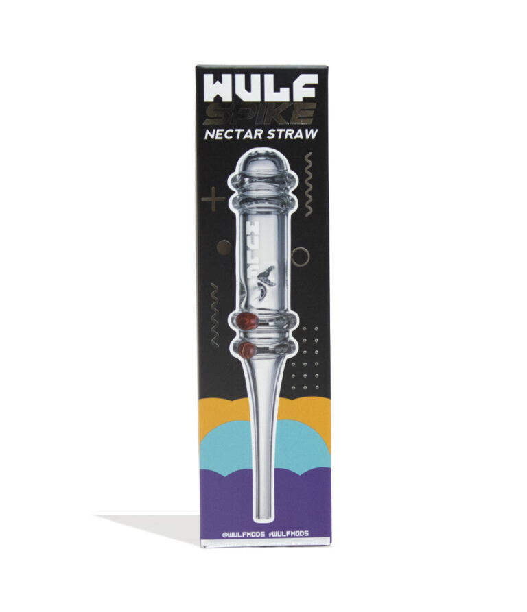Clear Wulf Mods Spike Nectar Straw Packaging 15pk Front View on White Background