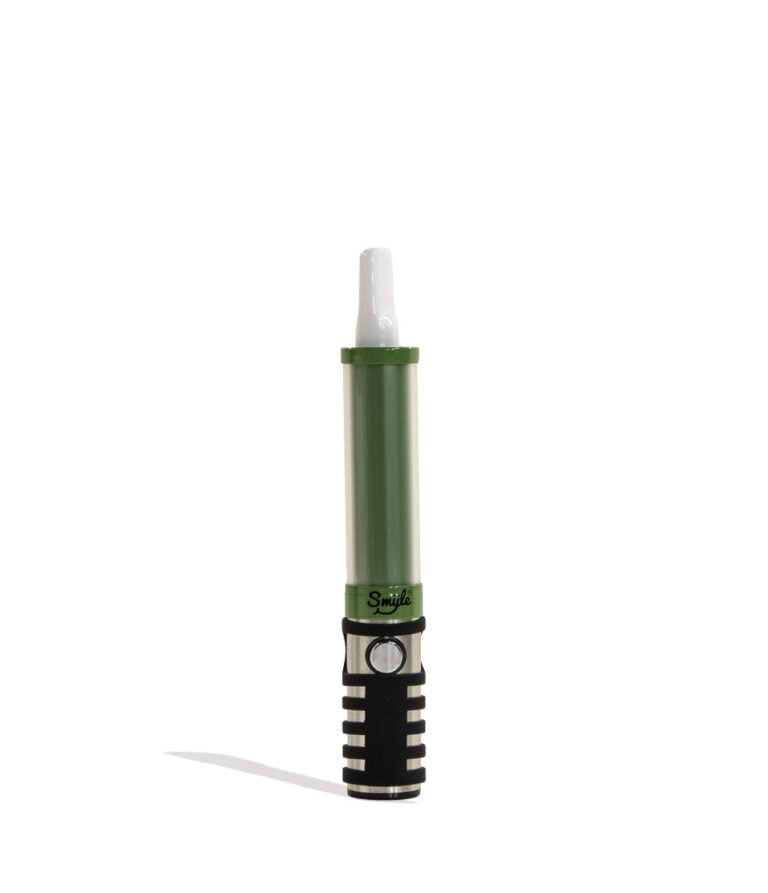 Green Smyle Penjamin Saber Variable Voltage Battery Front View With Cartridge on White Background
