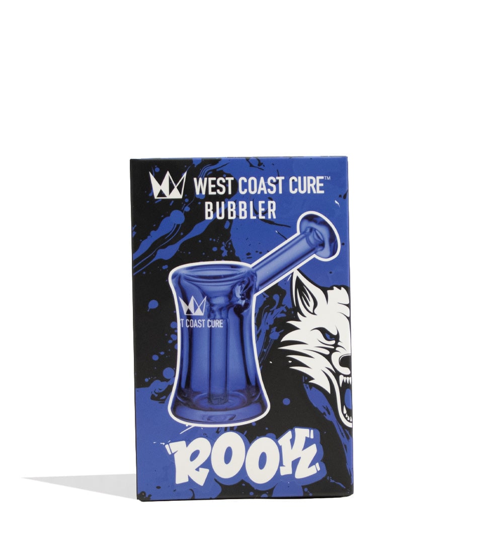 Blue West Coast Cure Rook Bubbler 6pk Packaging Front View on White Background