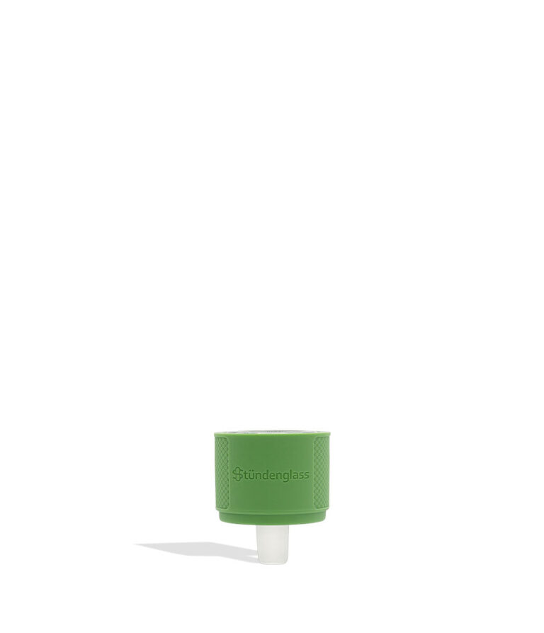 Olive Green Stündenglass Gravity Infuser dry herb bowl on white background