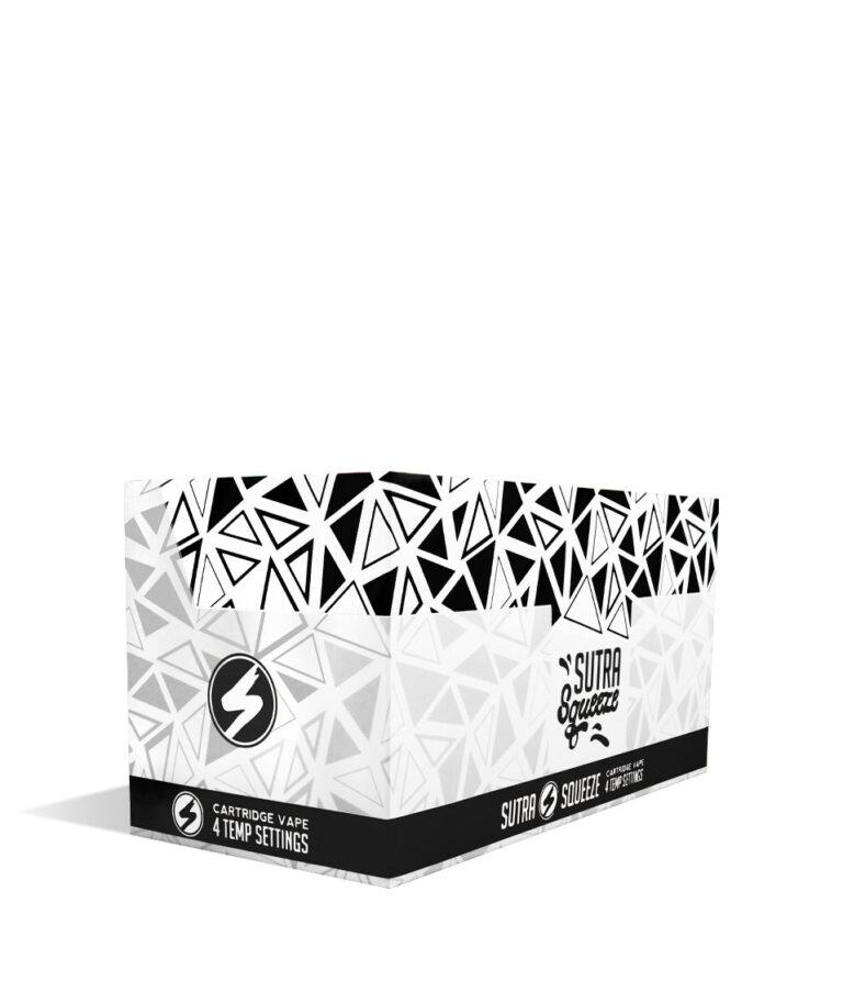Black side view Sutra Vape Squeeze 510 Thread Battery 6pk on white background